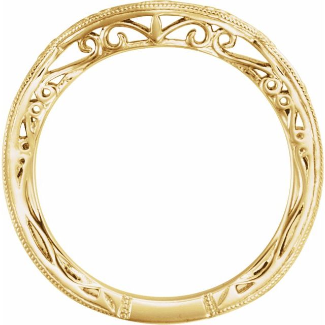 14K Vintage-Inspired Matching Band for Round Ring