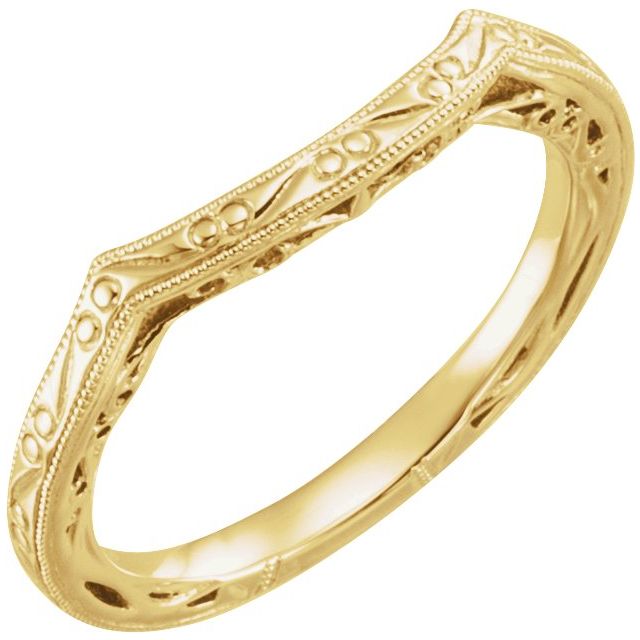14K Vintage-Inspired Matching Band for Round Ring