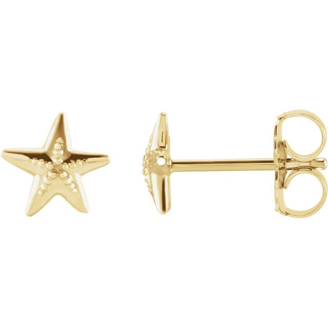 14K Starfish Earrings