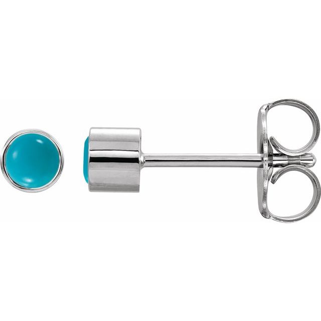 14K Natural Turquoise Bezel-Set Earrings