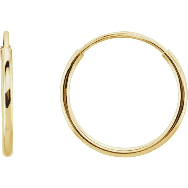 14K Endless Tube Hoop Earring