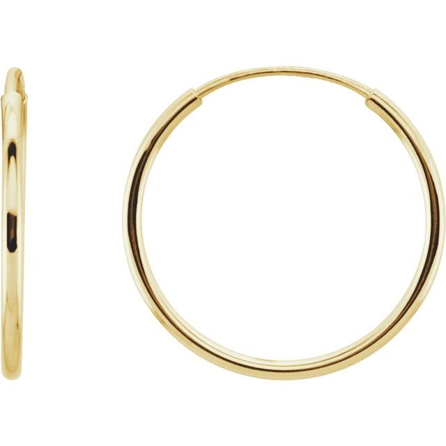 14K Endless Tube Hoop Earring
