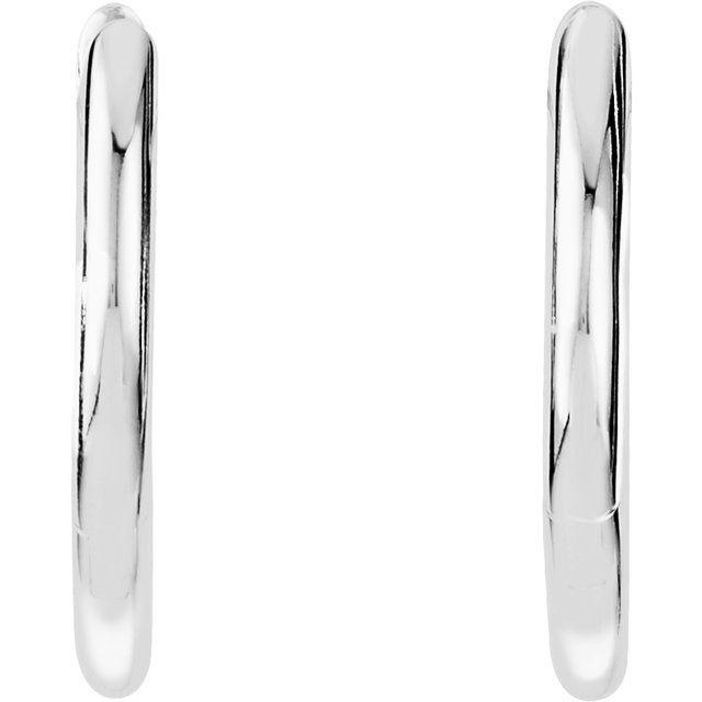 Sterling Silver Hinged Tube Hoop Earrings