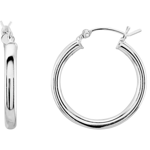 Sterling Silver Tube Hoop Earrings