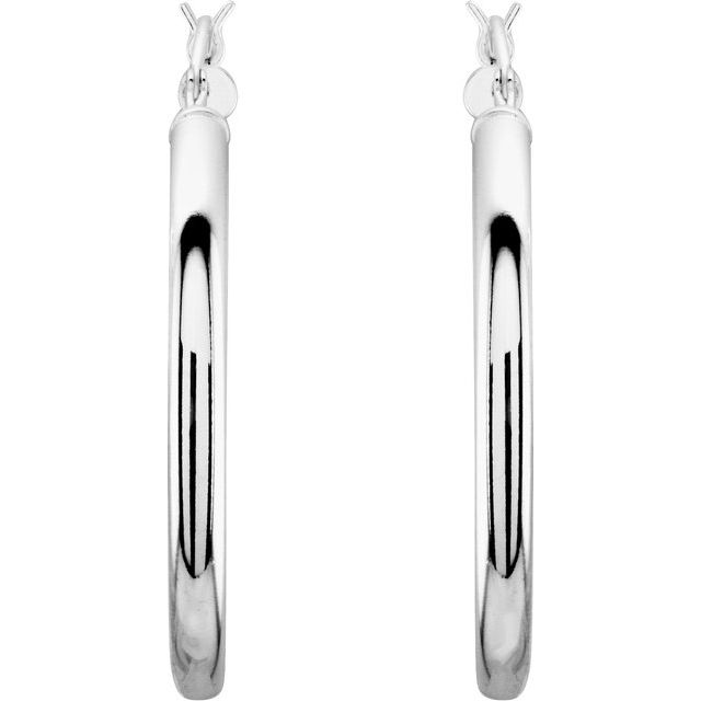 Sterling Silver Tube Tube Hoop Earrings
