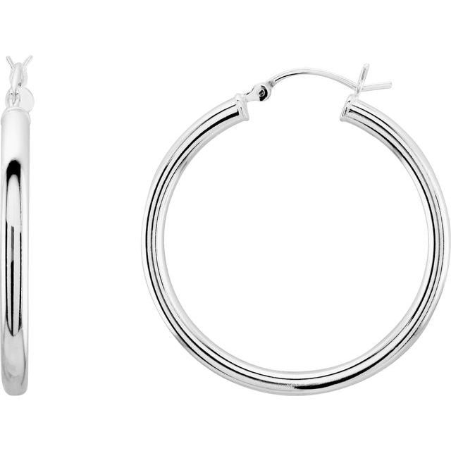 Sterling Silver Tube Tube Hoop Earrings