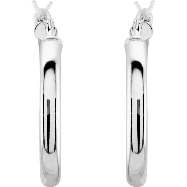 Sterling Silver Tube Hoop Earrings