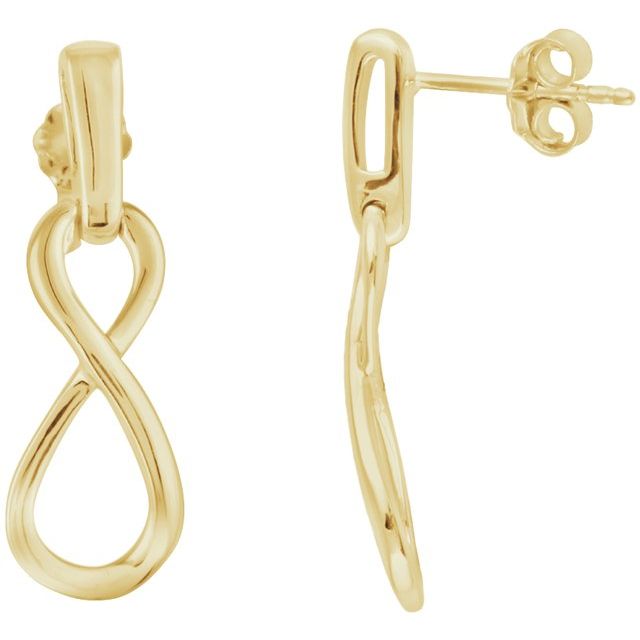 14K Infinity-Inspired Dangle Earrings