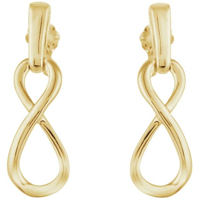 14K Infinity-Inspired Dangle Earrings