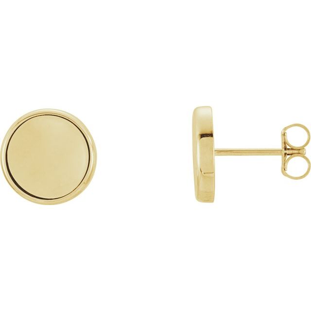 14K Concave Earrings