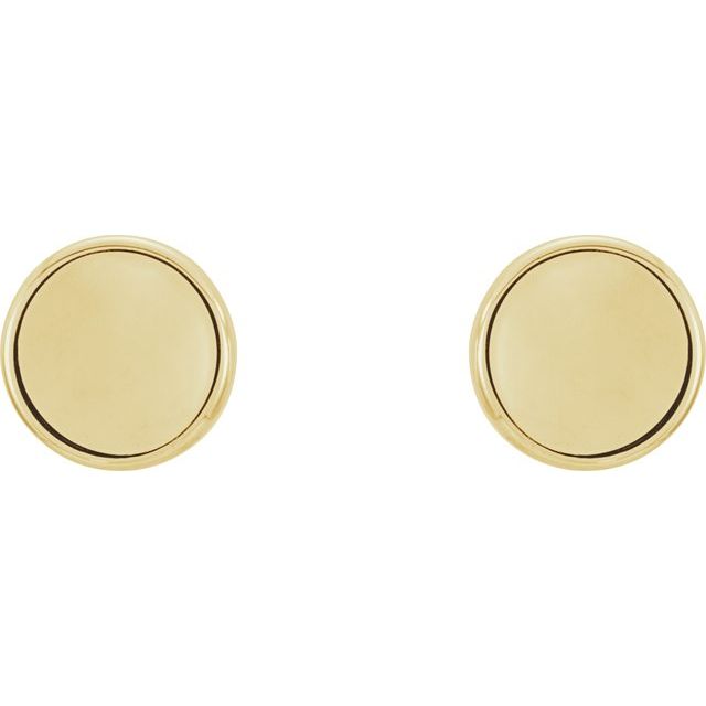 14K Concave Earrings