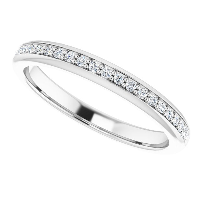 14K White 1/8 CTW Natural Diamond