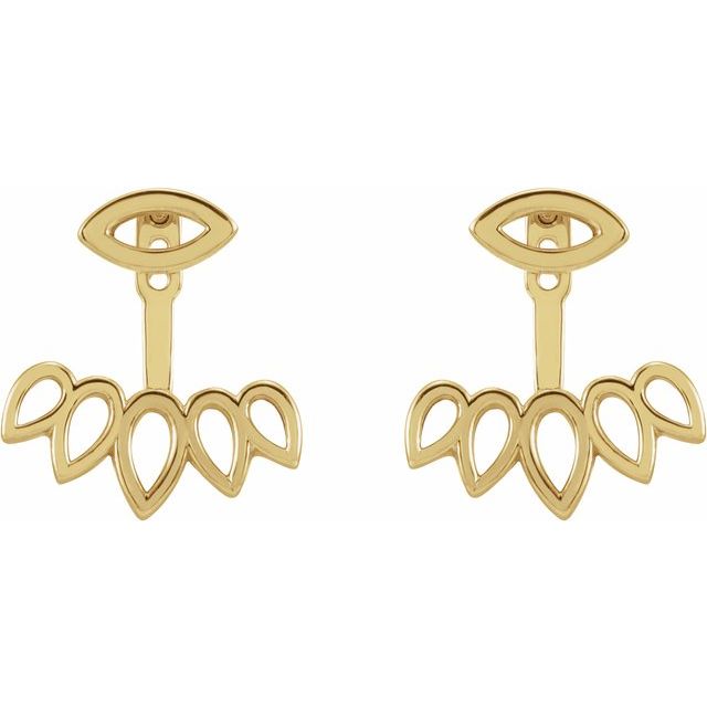 14K Geometric Stud Earrings & Ear Jackets