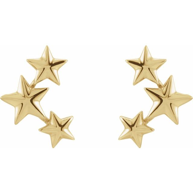 14K Star Ear Climbers