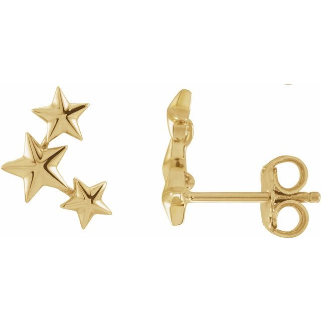 14K Star Ear Climbers
