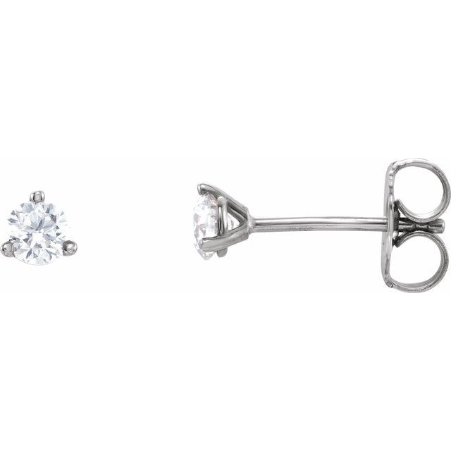 14K 1/8 CTW Canadamark Natural Diamond® 3-Prong Earrings - SI2-SI3 G-H