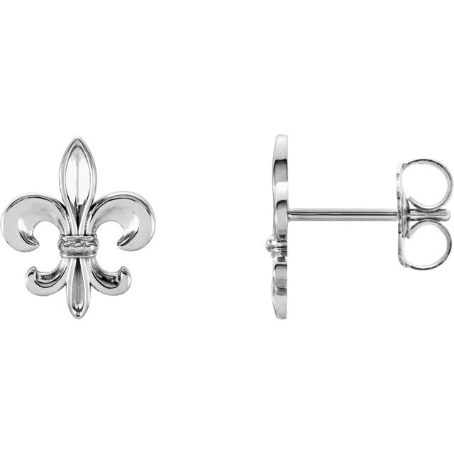 14K Fleur-de-lis Earrings