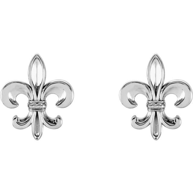 14K Fleur-de-lis Earrings