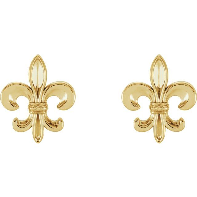 14K Fleur-de-lis Earrings
