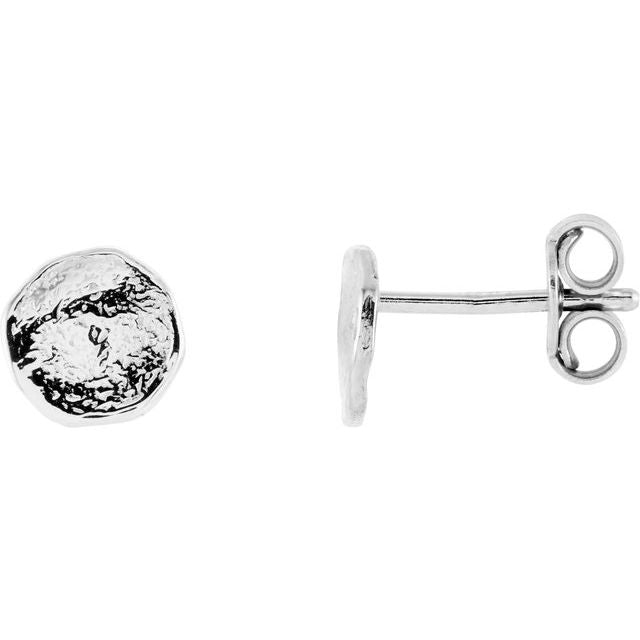 14K Textured Stud Earrings