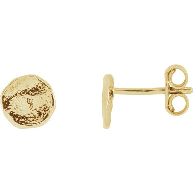 14K Textured Stud Earrings
