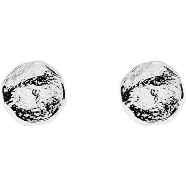 14K Textured Stud Earrings