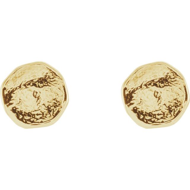 14K Textured Stud Earrings