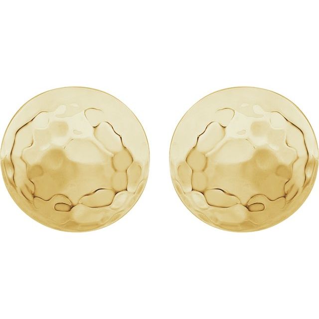 14K Hammered Disk Earrings