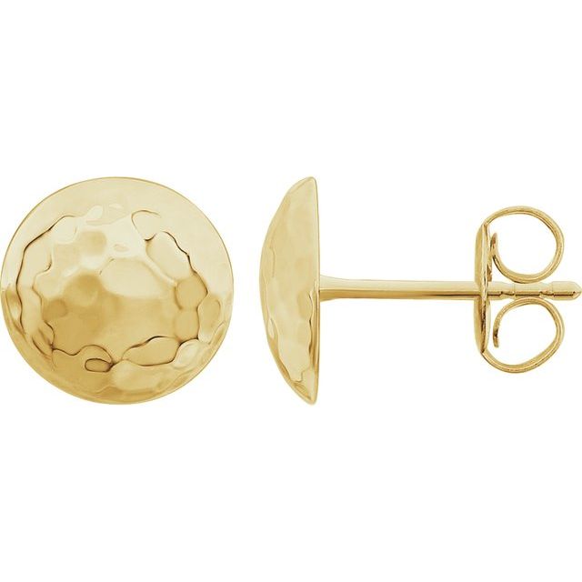 14K Hammered Disk Earrings