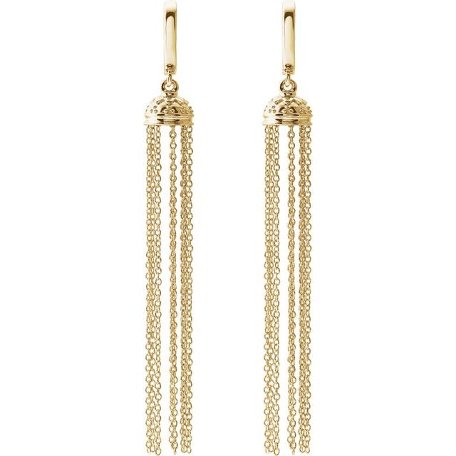 14K Hinged Hoop Chain Earrings