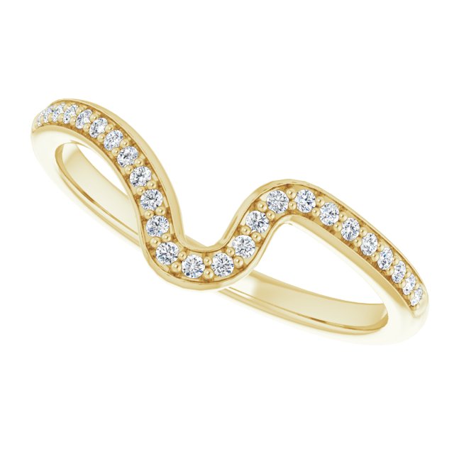 14K 1/10 CTW Natural Diamond Band for Round Ring