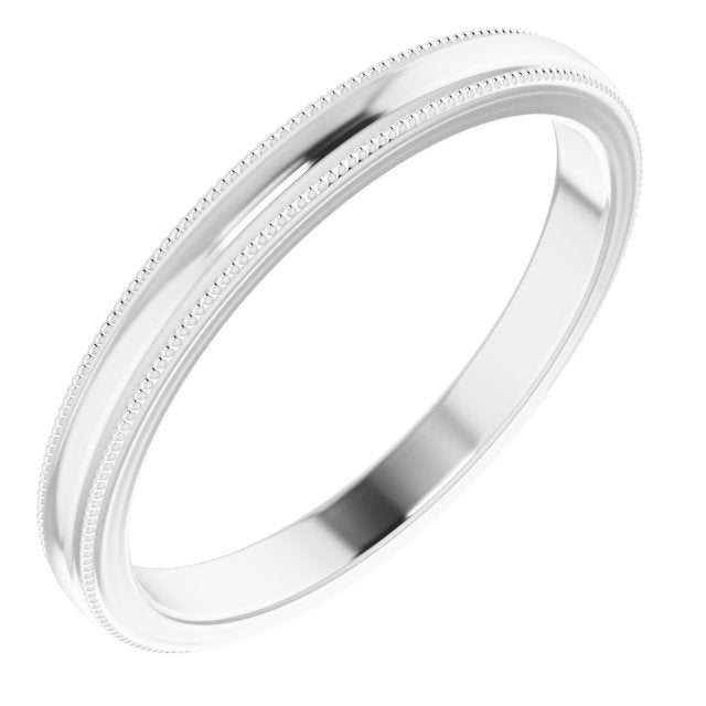 Platinum Milgrain Matching Band