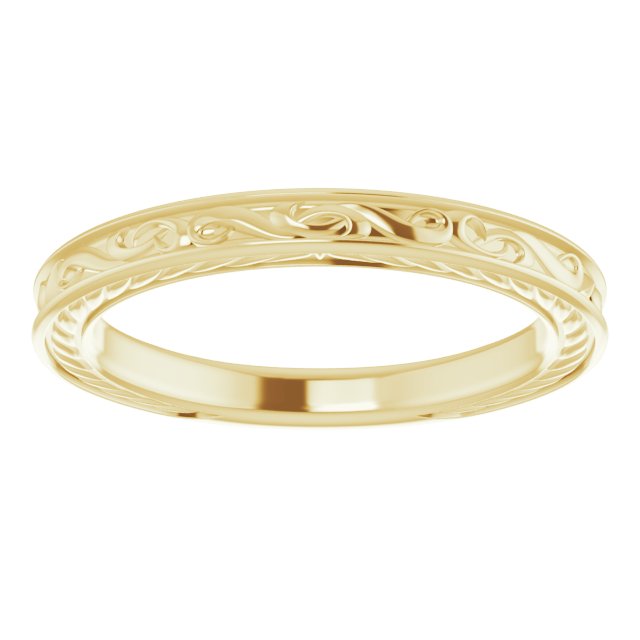 14K Yellow Vintage-Inspired Band