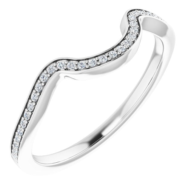 14K .08 CTW Natural Diamond Band for Oval Ring