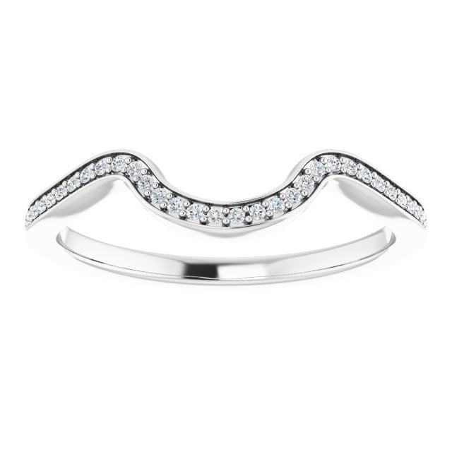 14K .08 CTW Natural Diamond Band for Oval Ring