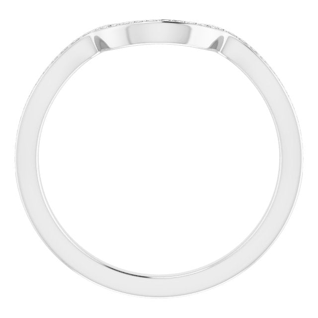 14K .08 CTW Natural Diamond Band for Oval Ring