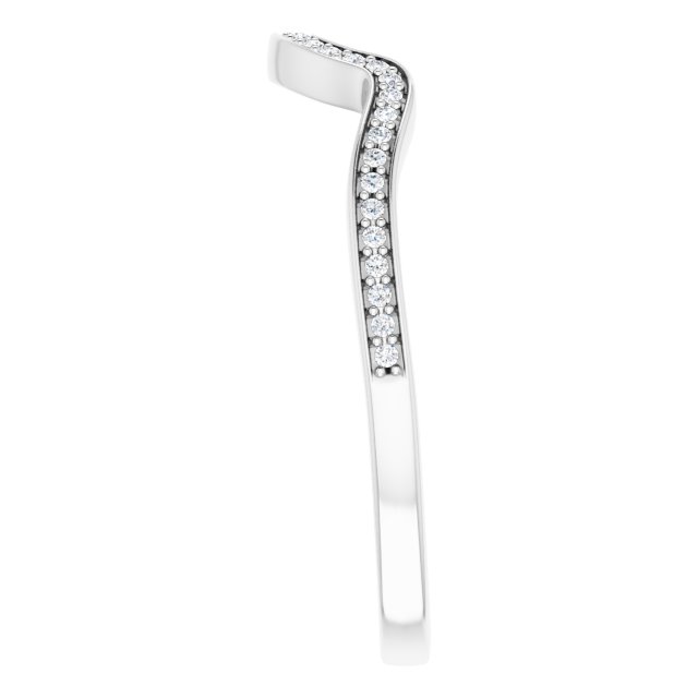 14K .08 CTW Natural Diamond Band for Oval Ring