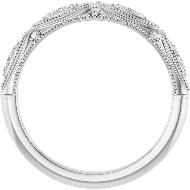 14K White .07 CTW Diamond Band