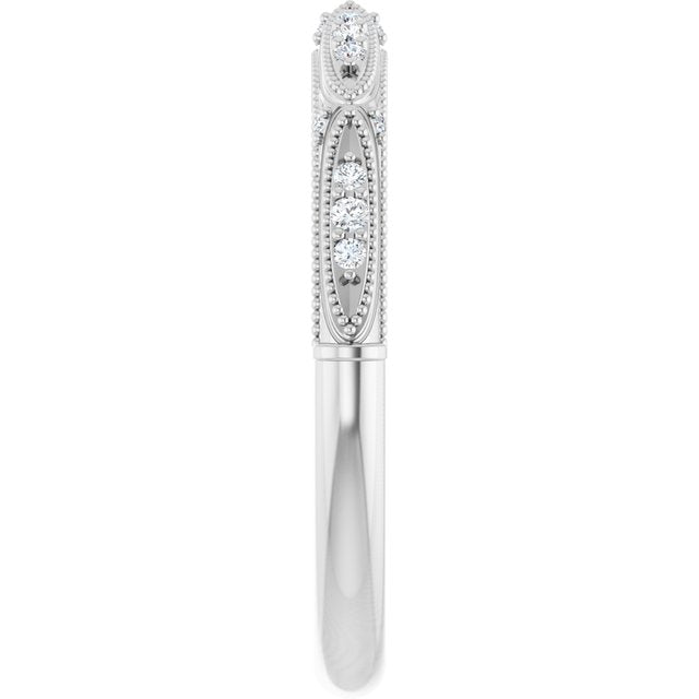 14K White .07 CTW Diamond Band