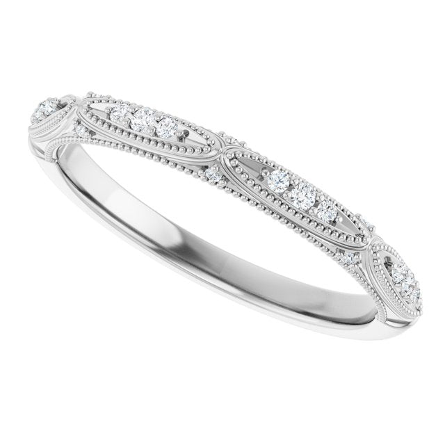 14K White .07 CTW Diamond Band