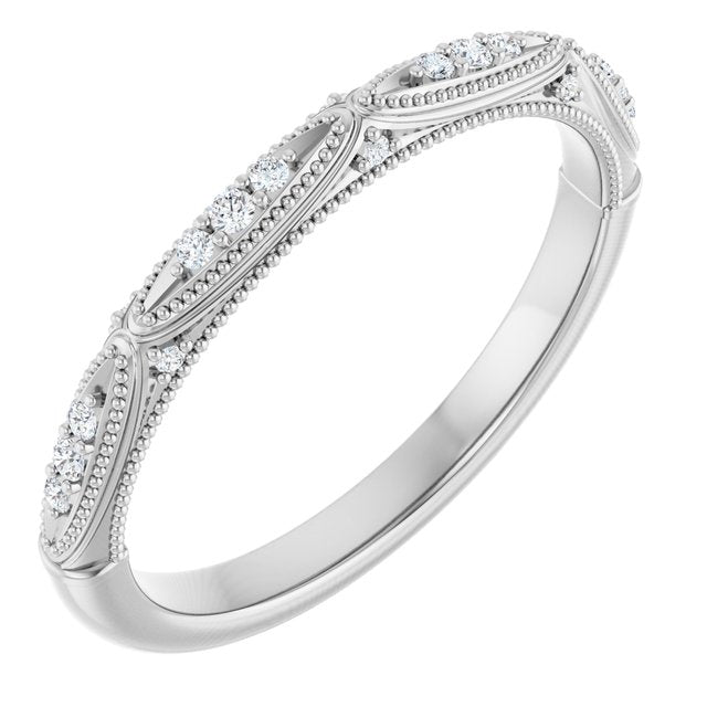 14K White .07 CTW Diamond Band