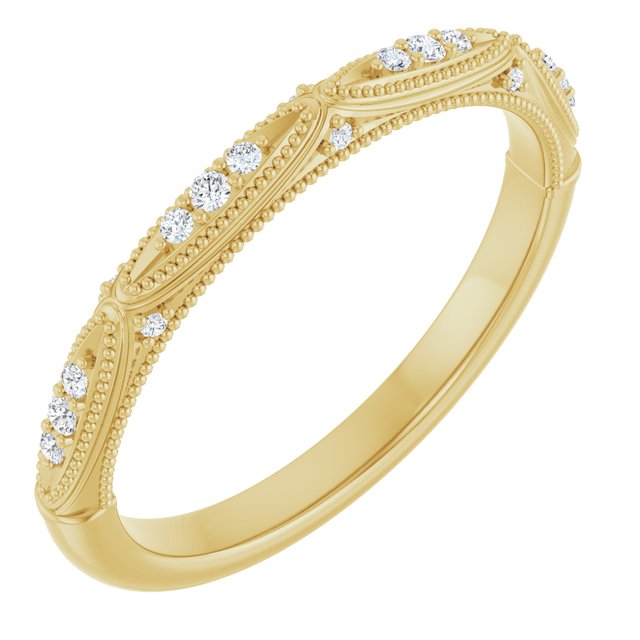 14K Yellow .07 CTW Diamond Band