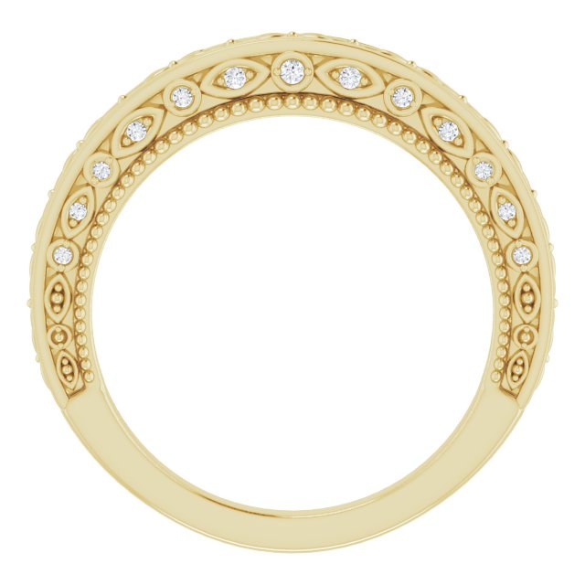 14K Yellow .08 CTW Natural Diamond Vintage-Inspired Band