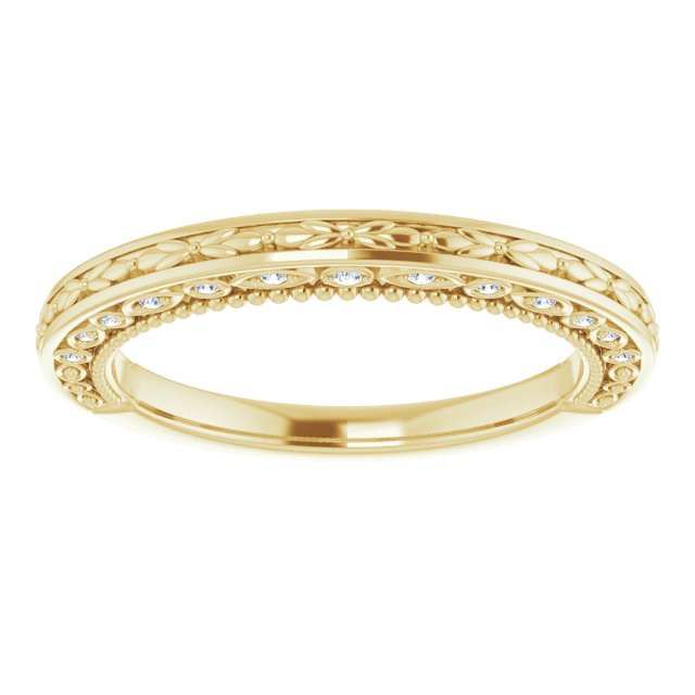 14K Yellow .08 CTW Natural Diamond Vintage-Inspired Band