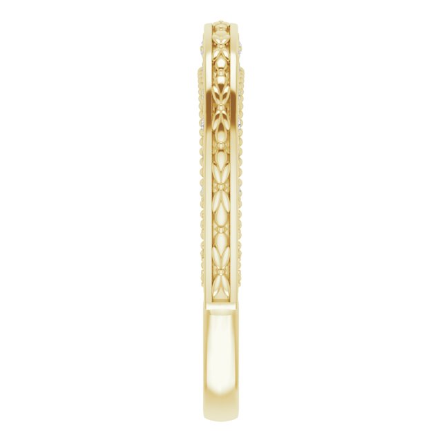 14K Yellow .08 CTW Natural Diamond Vintage-Inspired Band
