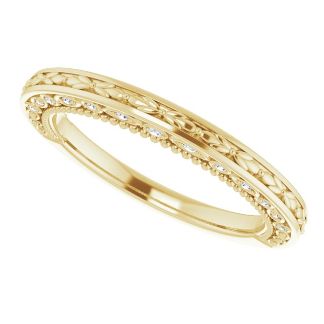 14K Yellow .08 CTW Natural Diamond Vintage-Inspired Band