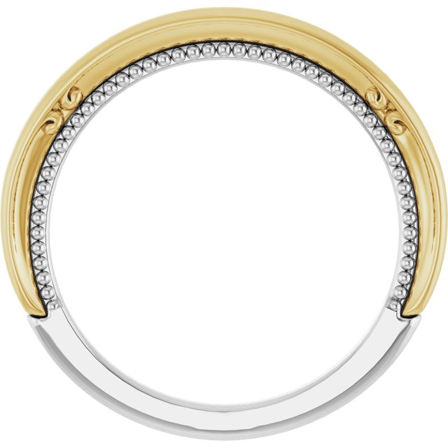 14K White & Yellow Band