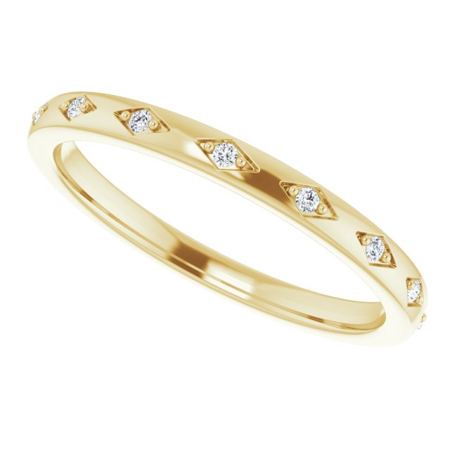 14K Yellow .05 CTW Natural Diamond Band Mounting