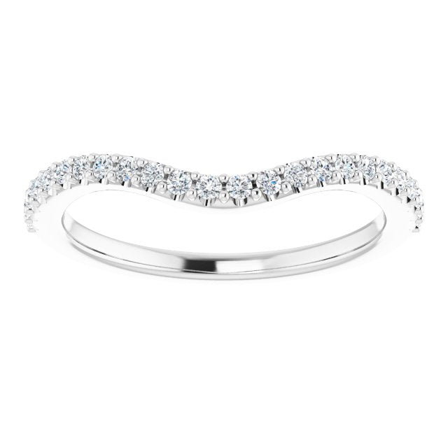 14K 1/4 CTW Natural Diamond Band for Cushion Ring