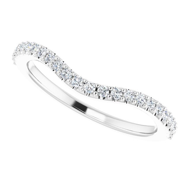 14K 1/4 CTW Natural Diamond Band for Cushion Ring